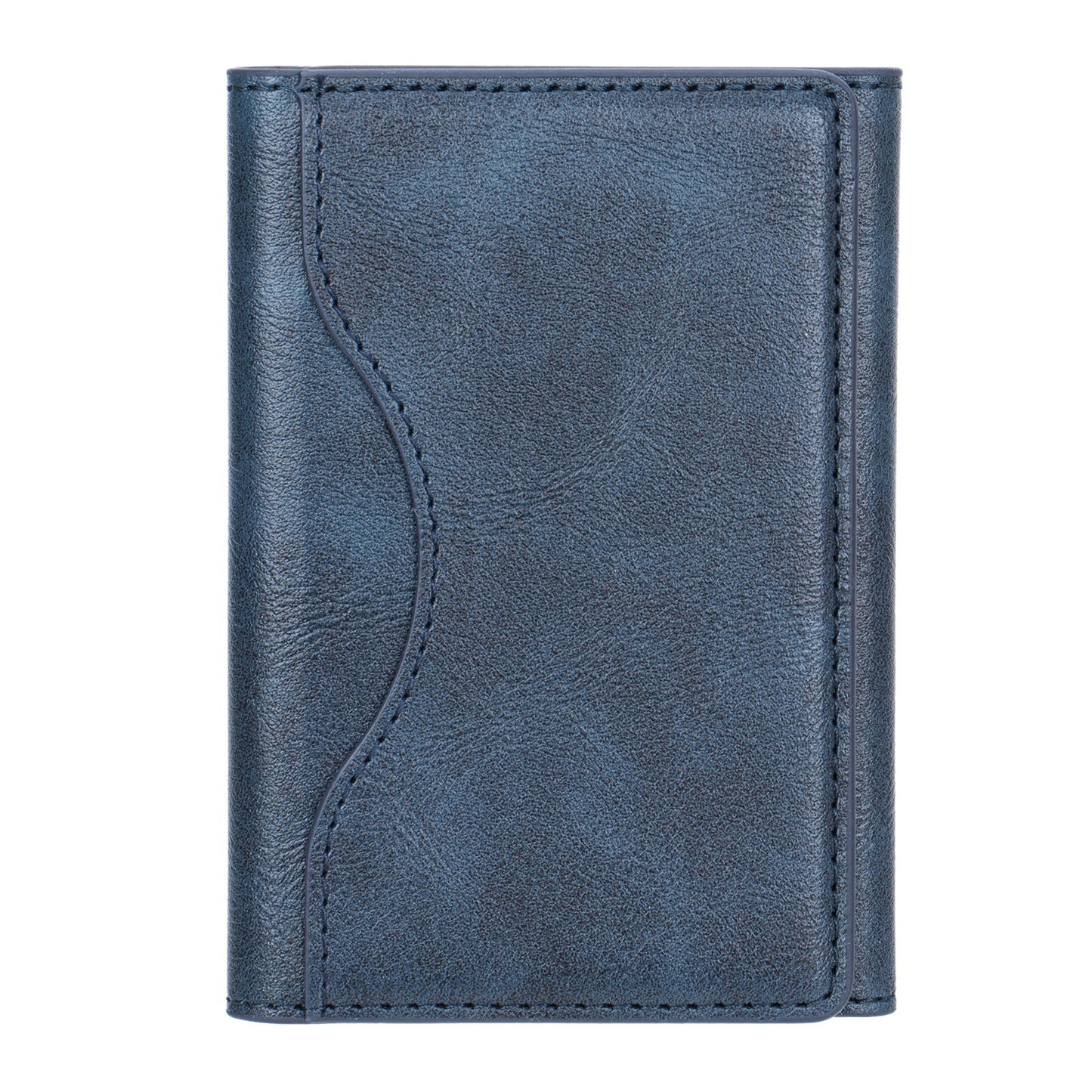 Leather Tri-fold Magnetic Wallet Card Holder