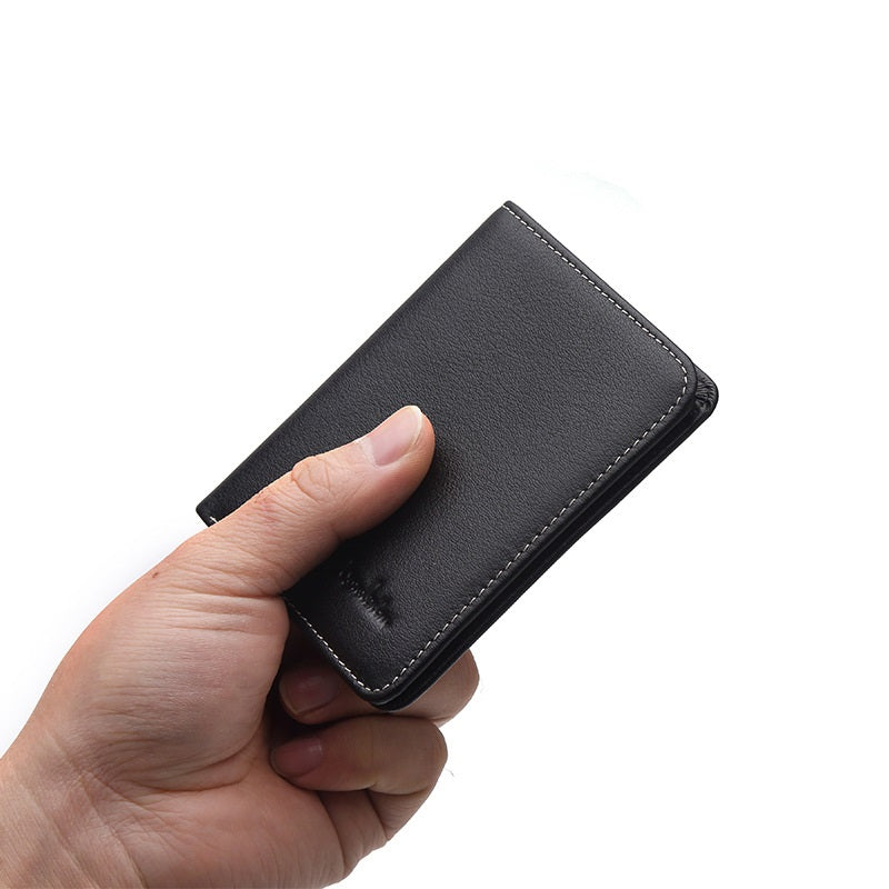 Men's Short Genuine Soft Leather Ultra-thin Wallet