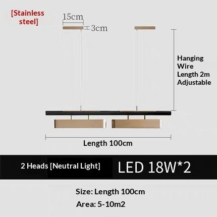 Rectangular Modern Metal Minimalist Pendant Light