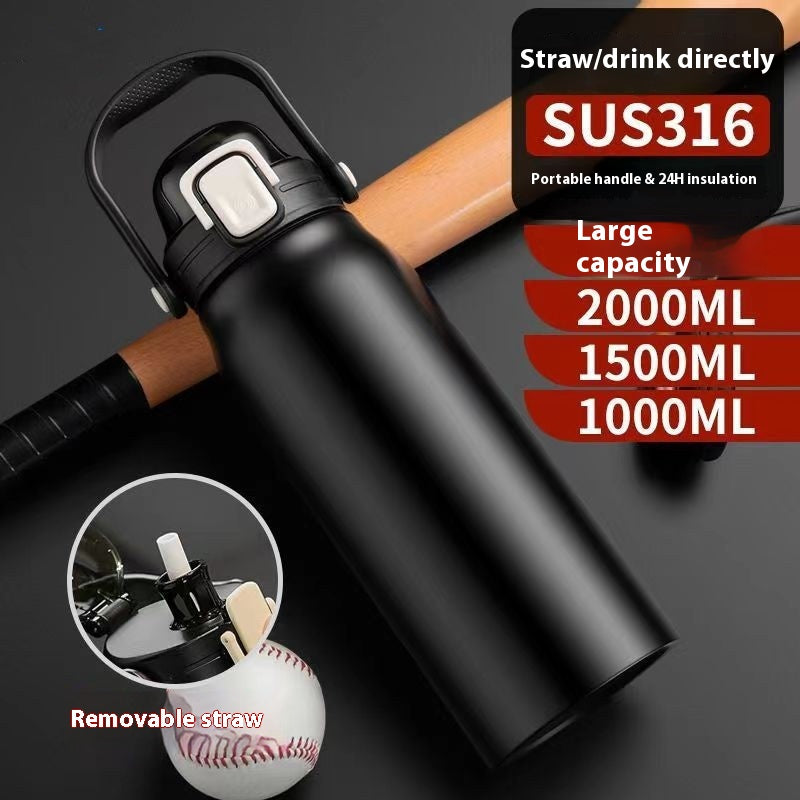 Portable Large Capacity Straw Thermal Insulation Cup