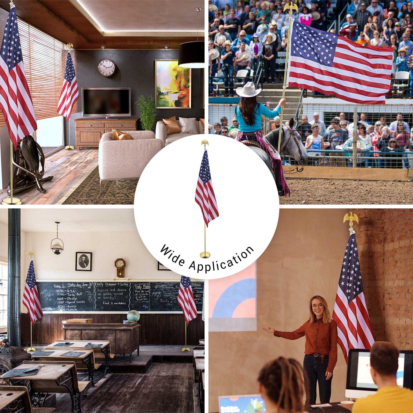 2 Pcs 8 Ft  Indoor Flag Pole