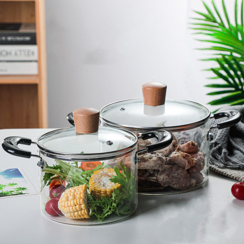 Transparent Binaural Steamer Household Glass Borosilicate