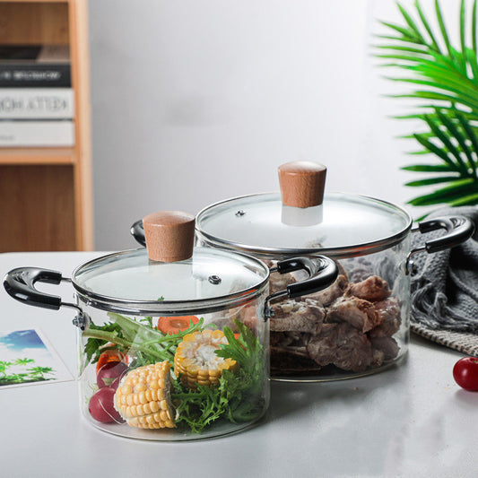 Transparent Binaural Steamer Household Glass Borosilicate