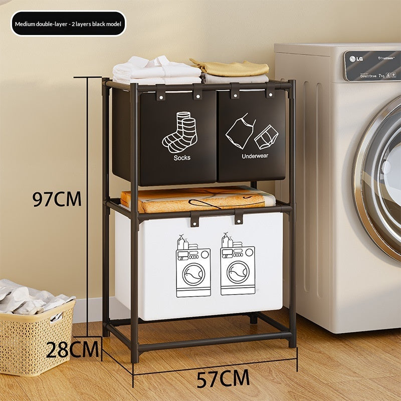 Simple Printed Multi-purpose Laundry Basket And Storage Rack